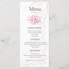 Elegant Cherry Blommar Bröllop Menu Meny