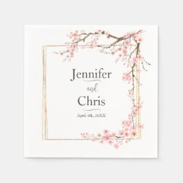 Elegant Cherry Blommar Bröllop Pappersservett