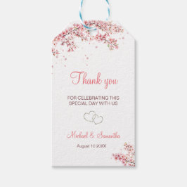 Elegant Cherry Blommar Bröllop Presentetikett