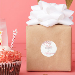 Elegant Cherry Blommar Bröllop Runt Klistermärke