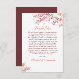 Elegant Cherry Blommar Bröllop Tack Kort