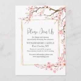Elegant Cherry Blommar Bröllop Tilläggskort