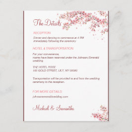 Elegant Cherry Blommar Bröllop Tilläggskort