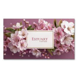 Elegant Cherry Blommar Garland Mauve Magnetiska Visitkort