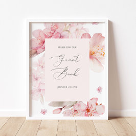 Elegant Cherry blommar gäst bok Poster
