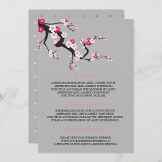 Elegant Cherry Blommar Rosa blommigt Information Inbjudningar