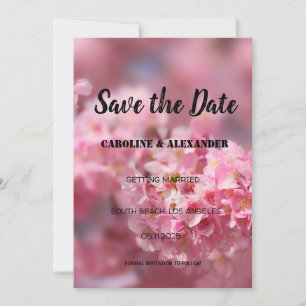Elegant Cherry blommar Sakura Blommigt Bröllop Spara Datumet
