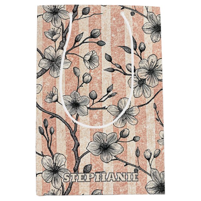 Elegant Cherry Blommar Sakura - Rosa & White (Framsidan)