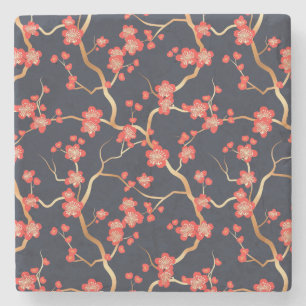 Elegant Cherry Blommar Seamless Mönster (3) Stenunderlägg