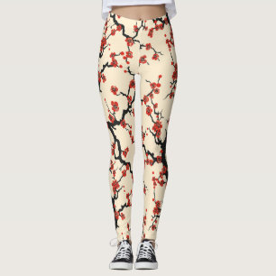 Elegant Cherry Blommar Sömlös Mönster (1) Leggings