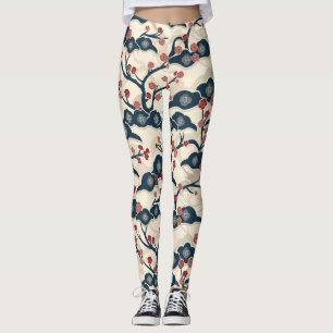 Elegant Cherry Blommar Sömlös Mönster (2) Leggings