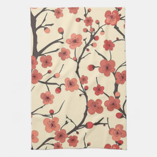 Elegant Cherry Blommar Sömlös Mönster (4) Kökshandduk