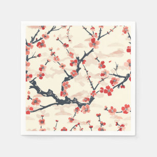 Elegant Cherry Blommar Sömlös Mönster (5) Pappersservett