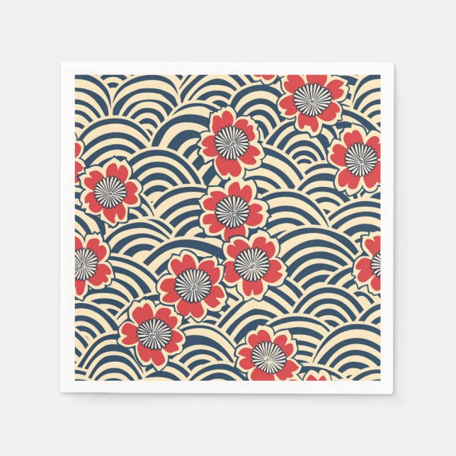 Elegant Cherry Blommar Sömlös Mönster (8) Pappersservett (Framsidan)