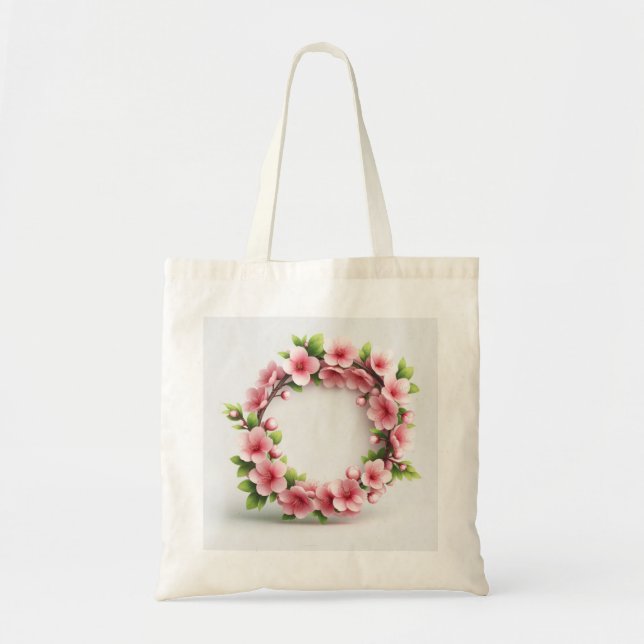 Elegant Cherry Blommar Tote Bag Tygkasse (Framsidan)