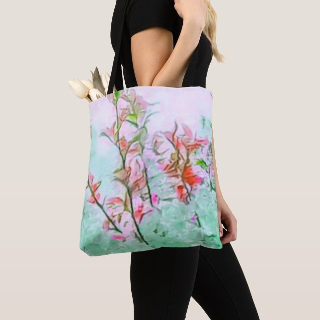 Elegant Cherry Blommars Classic Tote Bag Tygkasse (Närbild)