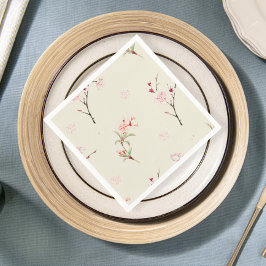 Elegant Cherry Blossom Tablecloth Set Pappersservett