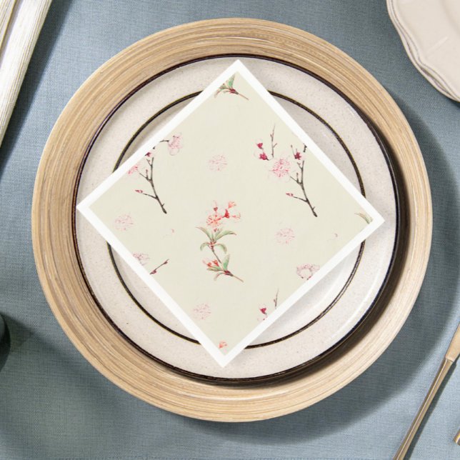 Elegant Cherry Blossom Tablecloth Set Pappersservett (Skapare uppladdad)