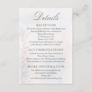 Elegant Cherry Blossom Wedding Details Card Tilläggskort