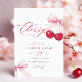 Elegant Cherry på översta Möhippan Inbjudningar