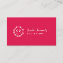 Elegant Cherry Red Script Professionell Monogram