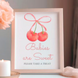 Elegant Cherry Rosa Ribbon Spädbarn är Sweet Poster