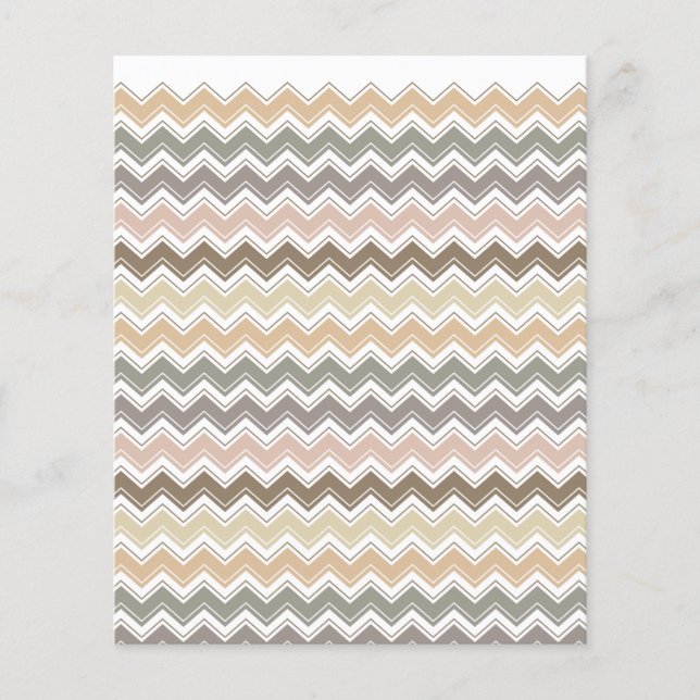 Elegant Chevron Designer's Earth Tone Mönster Flygblad (Framsidan)