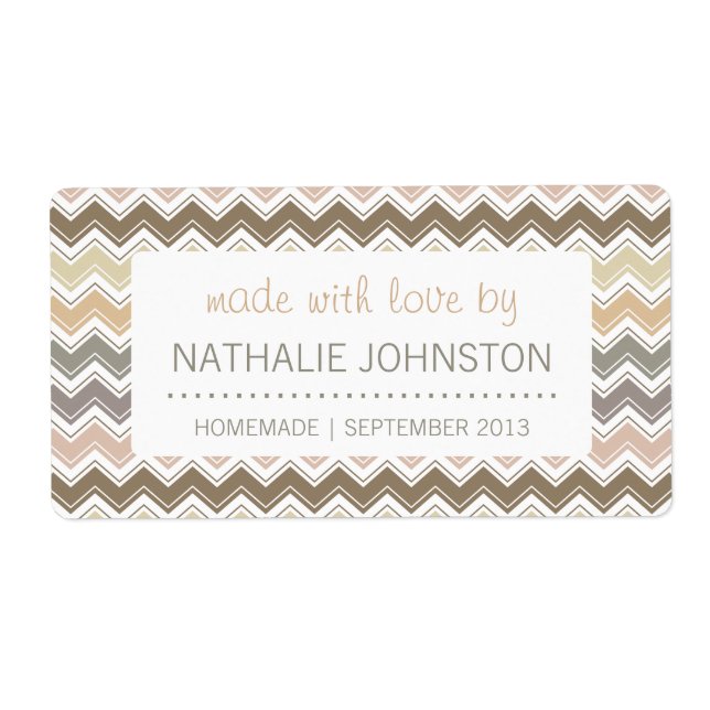 Elegant Chevron Homemade Canning Baking Gift Fraktsedel (Framsidan)
