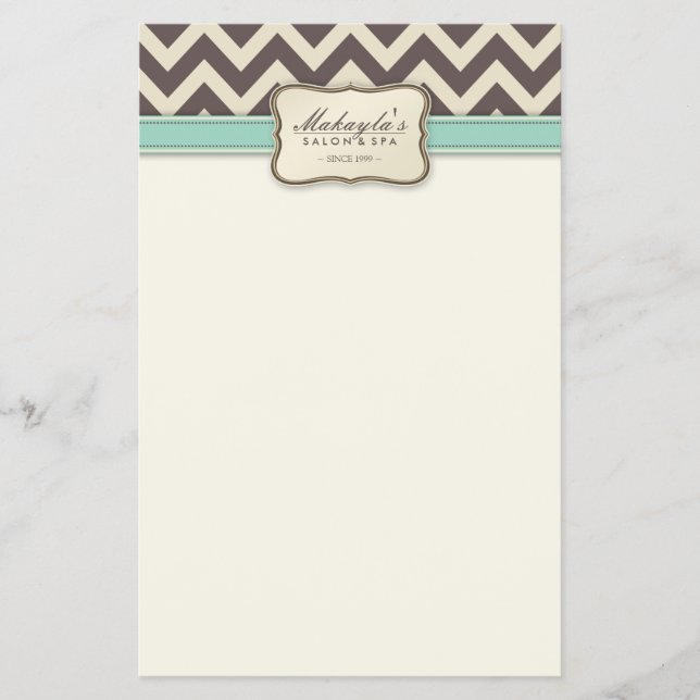 Elegant Chevron Modern Beige, Grönt och Brown Flygblad (Framsidan)