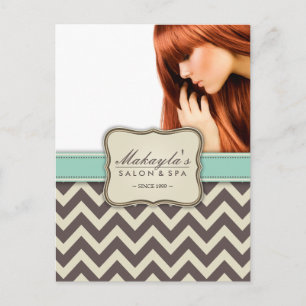 Elegant Chevron Modern Brown, Grönt och Beige Vykort
