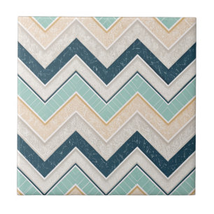 Elegant Chevron-mönster Dekorativ 4,25" fyrkantig Kakelplatta