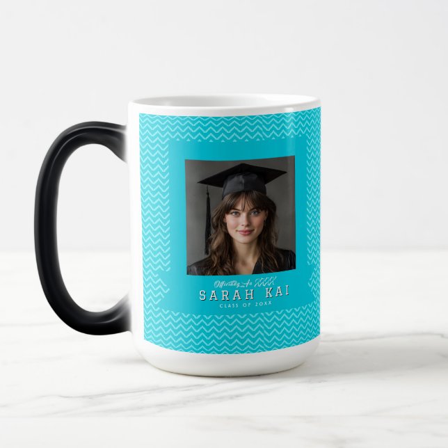 Elegant Chevron Pattern High School Grad Magisk Mugg (Vänster)