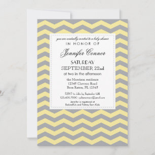 Elegant Chevron Unisex Baby Shower-inbjudan Inbjudningar