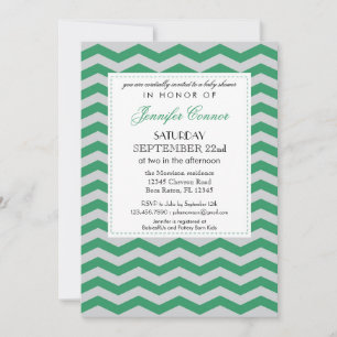 Elegant Chevron Unisex Baby Shower-inbjudan Inbjudningar