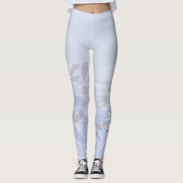 Elegant Chic Abstrakt Blommigt Botaniska bindninga Leggings (Framsida)