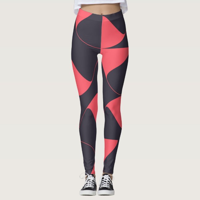 Elegant, chic, abstrakt, cirkelformade geometriska leggings (Framsida)