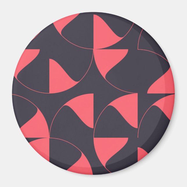 Elegant, chic, abstrakt, cirkelformade geometriska magnet (Framsidan)
