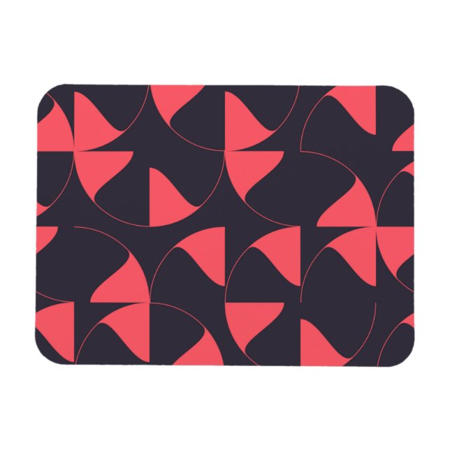 Elegant, chic, abstrakt, cirkelformade geometriska magnet (Horisontell)