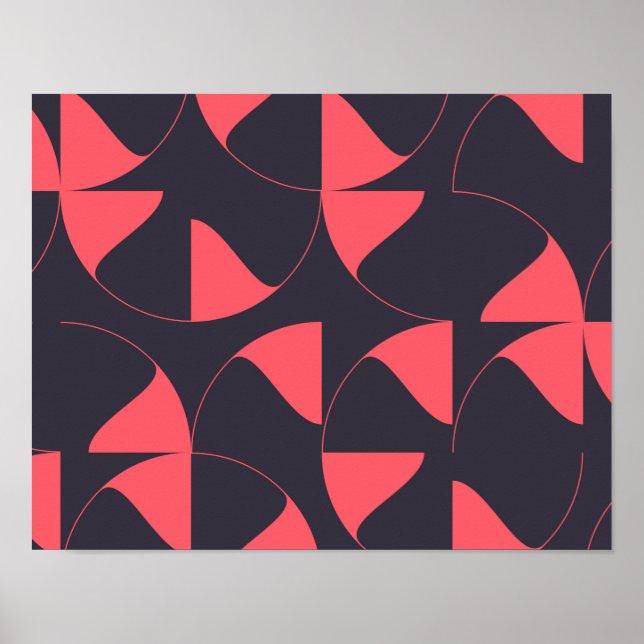 Elegant, chic, abstrakt, cirkelformade geometriska poster (Framsidan)