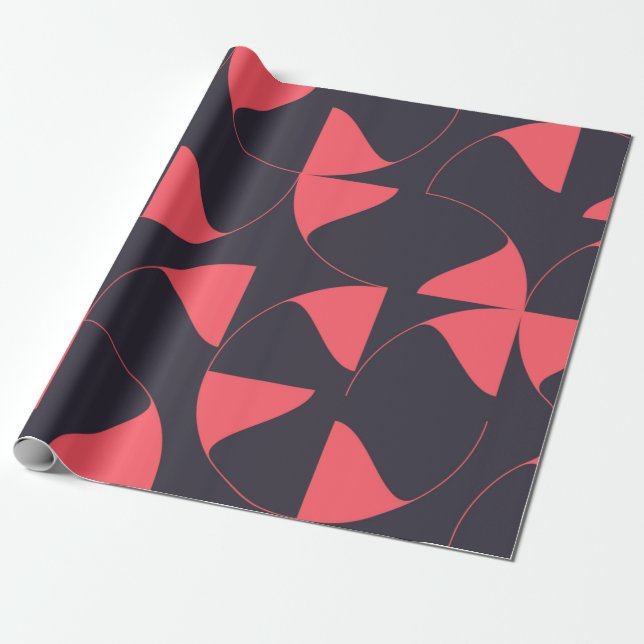 Elegant, chic, abstrakt, cirkelformade geometriska presentpapper (Utrullad)