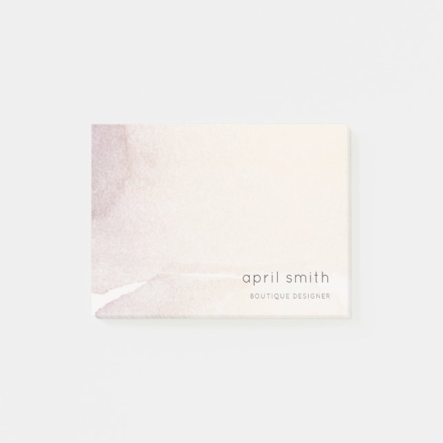 Elegant Chic Abstrakt Ro Guld Lila Vattenfärg Post-it Block (Framsida)