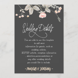 Elegant chic akvarell Blommig Bröllopsmottagning Inbjudningar