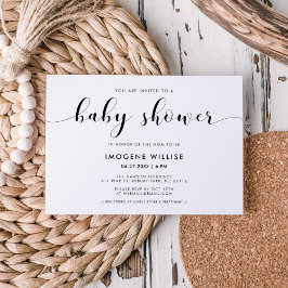 Elegant chic Babydusch Inbjudningar