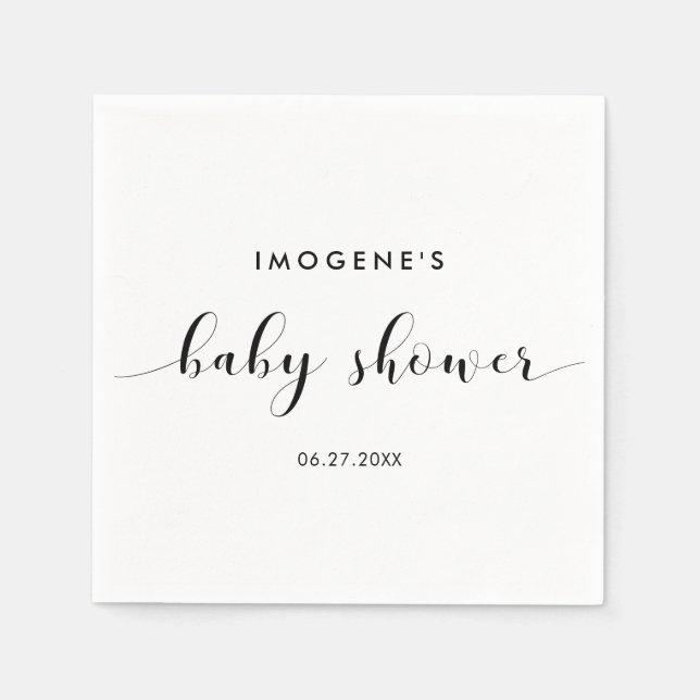 Elegant chic Babydusch Pappersservett (Framsidan)