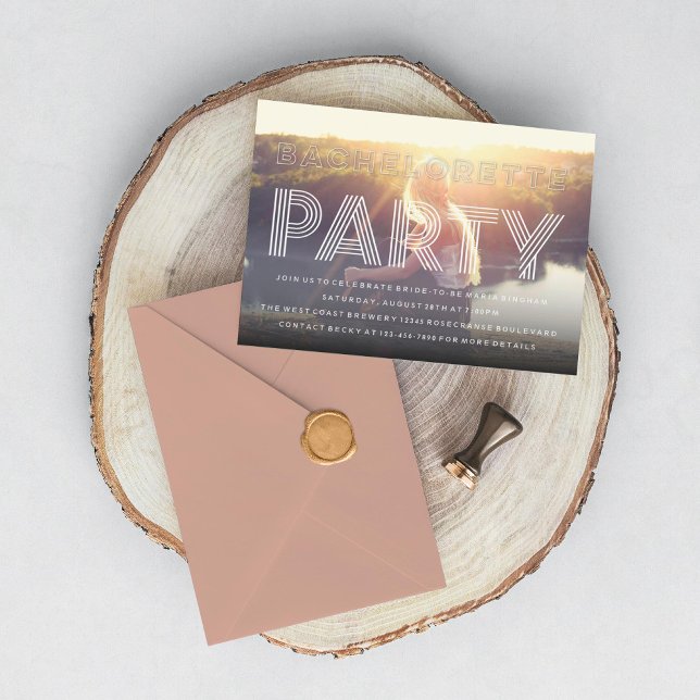 Elegant Chic Bachelorette Party Photo Inbjudningar (Skapare uppladdad)