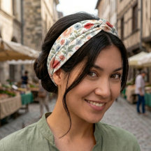 Elegant chic bandana med blomsterkonst mönster