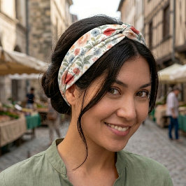 Elegant chic bandana med blomsterkonst mönster