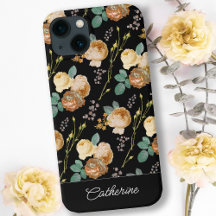 Elegant Chic Beige Ro Blommigt på Black