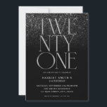 Elegant Chic Black 21:a födelsedag Party Inbjudningar<br><div class="desc">Modern minimalistisk inbjudan till 21:a födelsedagspartiet med enkel design med typografi av elegantens chic.</div>