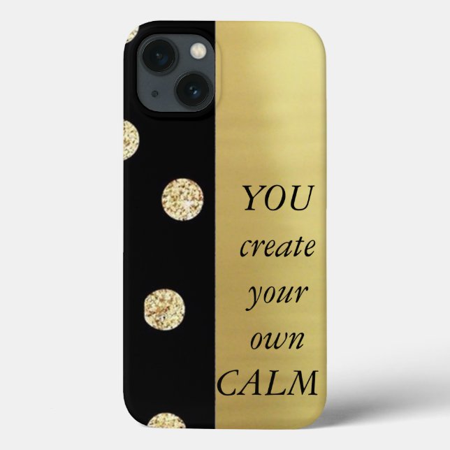Elegant Chic Black Guld Dot-Motivational Message (Baksida)